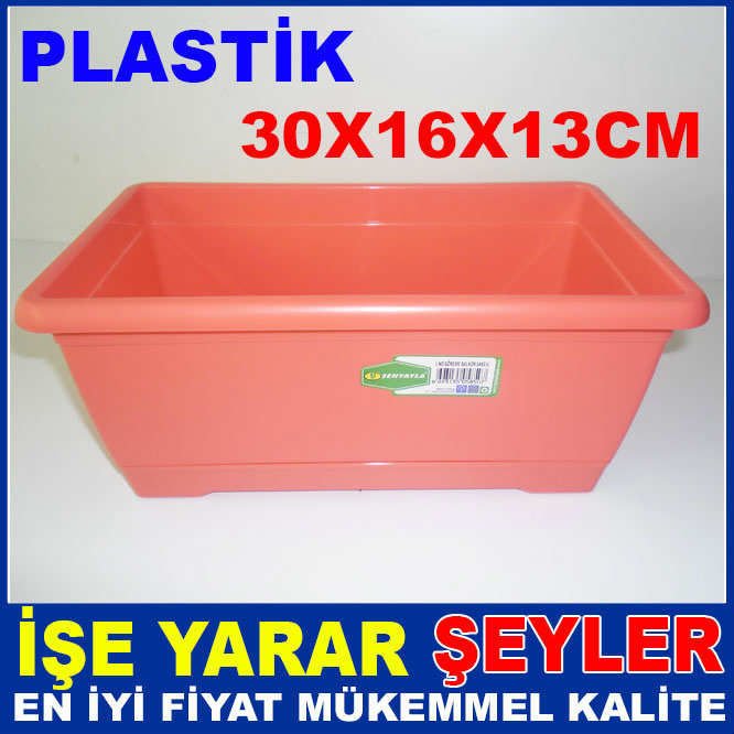 30 CM NARÇİÇEĞİ DİKDÖRTGEN PLASTİK BALKON SAKSI