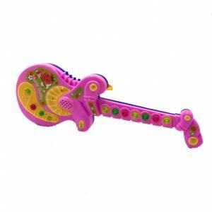 11 Tuşlu Türkçe Müzikli Notalı Pille Çalışan Oyuncak Çocuk Gitarı 35cm Oyuncak Gitar