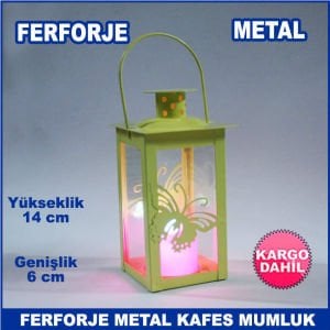 Motifli Ferforje Metal Kafes Mumluk - Tea Light Mumluk - Kafes Mumluk - Dekoratif Mumluk