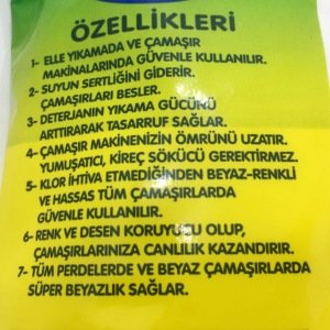 Kireç Çözücü Yumuşatıcı Koruyucu Beyazlatıcı Çamaşır Sodamatik