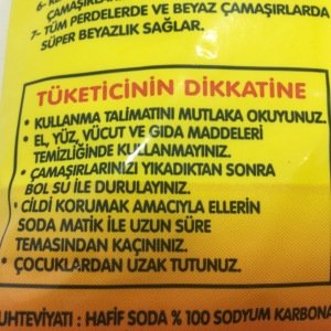 Kireç Çözücü Yumuşatıcı Koruyucu Beyazlatıcı Çamaşır Sodamatik
