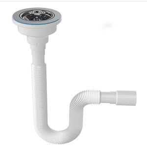 Tüm Ankastre ve Granit Evyeler İçin Uyumlu Uzun Vidalı 114 mm Ağız Çapı Körüklü Sifon