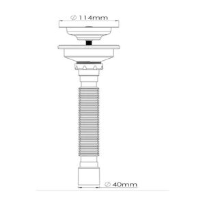 Tüm Ankastre ve Granit Evyeler İçin Uyumlu Uzun Vidalı 114 mm Ağız Çapı Körüklü Sifon