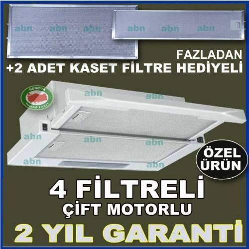 FELICIA ÇİFT MOTORLU 4 FİLTRELİ STANDART BOY TURBO MUTFAK ASPİRATÖRÜ,ANKASTRE SÜRGÜLÜ ASPİRATÖR