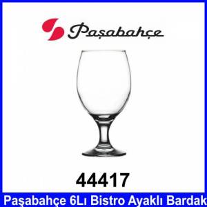 Paşabahçe 44417 6Lı Bistro Ayaklı Bardak Takımı Kaliteli Cam Ürün Şık Tasarım