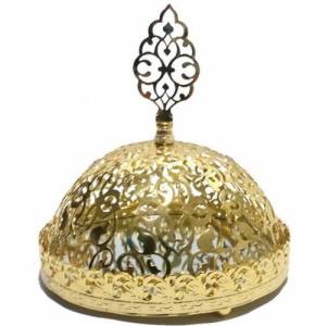 15 Cm. İçi Aynalı Kararmaz Kaplamalı Gold - Altın Renk Metal Şekerlik