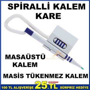 MASAÜSTÜ MASİS SPİRALLİ KARE TÜKENMEZ KALEM