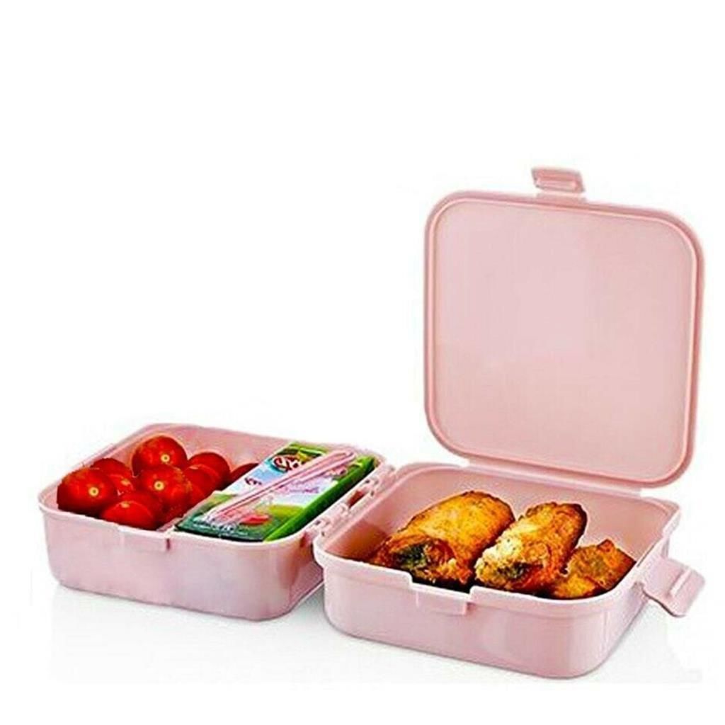 Plastik Titiz Kullanışlı Pratik Beslenme Kutusu Elegance Lunch Box 13X13X9 CM