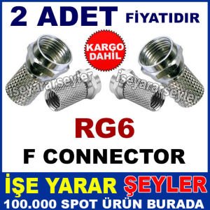 2ADET KABLO BİRLEŞTRCİ VİDALI RG6 F KONNEKTÖR KD