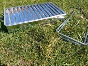 Galveniz Gövde Krom Oluklu60cm Sağlıklı Barbekü Seyyar Gril