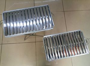 Galveniz Gövde Krom Oluklu60cm Sağlıklı Barbekü Seyyar Gril
