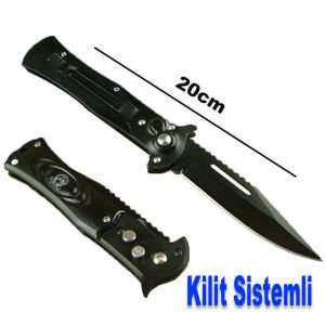 K390 Çakı Av Bıçak Açıkken 20cm Uzunluğunda Kemere Takma Klipsli Kilit Sistemli Çelik Bıçak