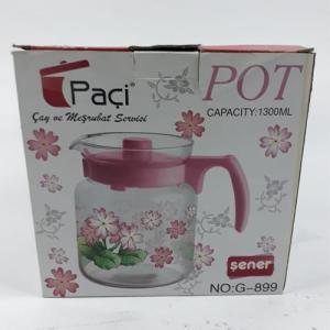 Cam Demlik 1300 Ml Meşrubat Servis Demliği Büyük Boy