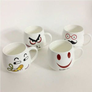 Porselen Emoji Figürlü Sevimli Fincan,Kupa Bardak Şık Tasarım Dekoratif Kupa Bardak