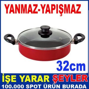 32cm YANMAZ YAPIŞMAZ TEFLON KARNIYARIK TENCERESİ