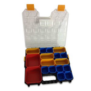 17 Gözlü Puzzle Stil Organize Edilebilen Büyük Boy Çok Gözlü Alet Edevat Çantası 33x29x6.5cm