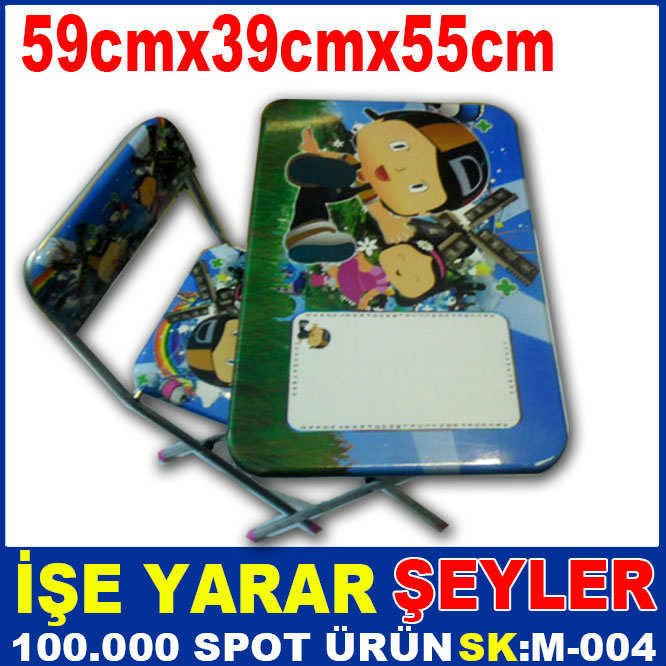 PEPE DESENLİ ÇOCUK ÇALIŞMA MASASI SETİ
