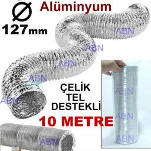 MUTFAK ASPIRATÖRÜ,DAVLUMBAZ İÇİN 1.5 MT ESNEK ALÜMİNYUM+ÇELİK TELLİ FLEKSİ HAVALANDIRMA BACA BORUSUMUTFAK ASPIRATÖRÜ,DAVLUMBAZ İÇİN 1.5 MT ESNEK ALÜMİNYUM+ÇELİK TELLİ FLEKSİ HAVALANDIRMA BACA BORUSU