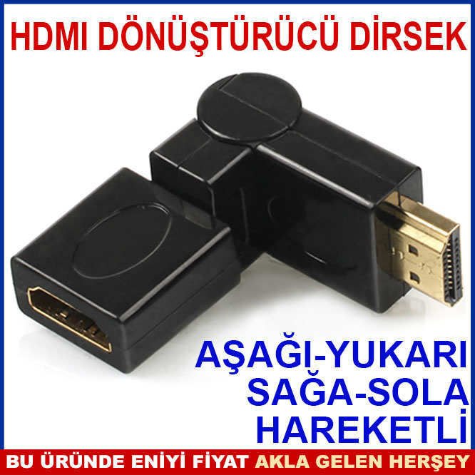 ERKEK DİŞİ HDMI UZATICI EK ADAPTÖRÜ YÜKSEK KALİTELİ 360 DERECE DÖNER HDMI ÇEVİRİCİ DİRSEK ADAPTÖR