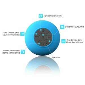 Duş Hoparlörü Su Geçirmez Bluetooth Speaker Mini Kablosuz Hoparlör