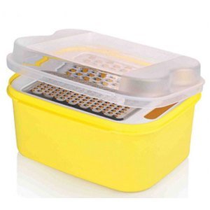 Hazneli ve Saklama Kaplı Büyük Boy Paslanmaz Çelik Rende 11x17cm Ebatında Dekoratif Rende