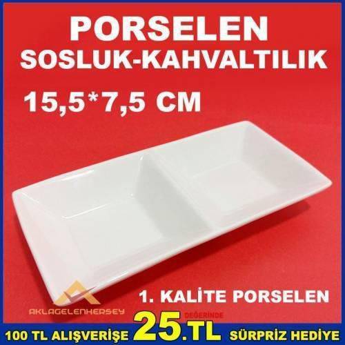2 Gözlü Mini Porselen Sosluk Kahvaltılık