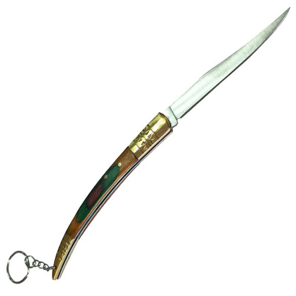 Kılçık Çakı 18cm Balıkçı Tipi ince Cep Çakısı Ahşap Sap Prinç Süsleme