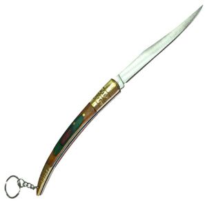 Kılçık Çakı 18cm Balıkçı Tipi ince Cep Çakısı Ahşap Sap Prinç Süsleme