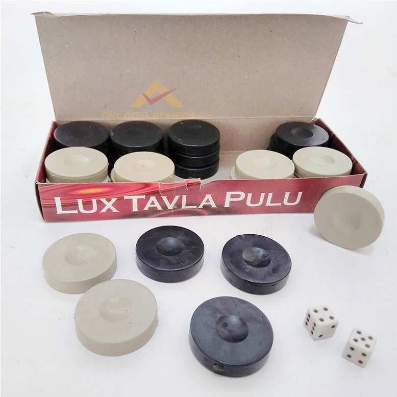 27mm İki zar hediyeli lüx plastik tavla pulu no2