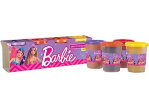 Barbie Simli Oyun Hamuru 4x100 Gr Eğlenceli Oyun Hamuru 4 Farklı Renk