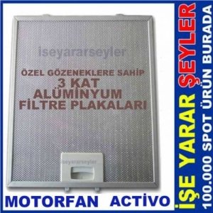 Motorfan Activo Davlumbaz Filtresi, Alüminyum Kartuş Filtre