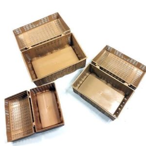 Örgü Motifli 3lü Plastik Sandık Seti Çok Amaçlı