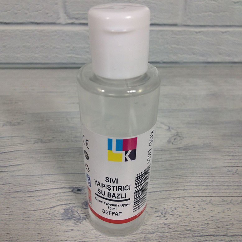 Şeffaf Renk Slime Yapımına Uygun Su Bazlı Sıvı Yapıştırıcı Küçük 70ml Leyli Jel Kokusuz Slime Jel