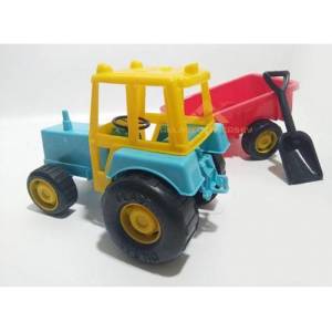 42cm OYUNCAK PLASTİK KÜREKLİ RÖMORKLU TRAKTÖR