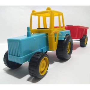 42cm OYUNCAK PLASTİK KÜREKLİ RÖMORKLU TRAKTÖR