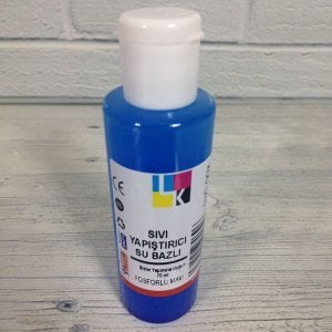 Mavi Renk Slime Yapımına Uygun Su Bazlı Sıvı Yapıştırıcı Küçük 70ml Leyli Jel Kokusuz Slime Jel