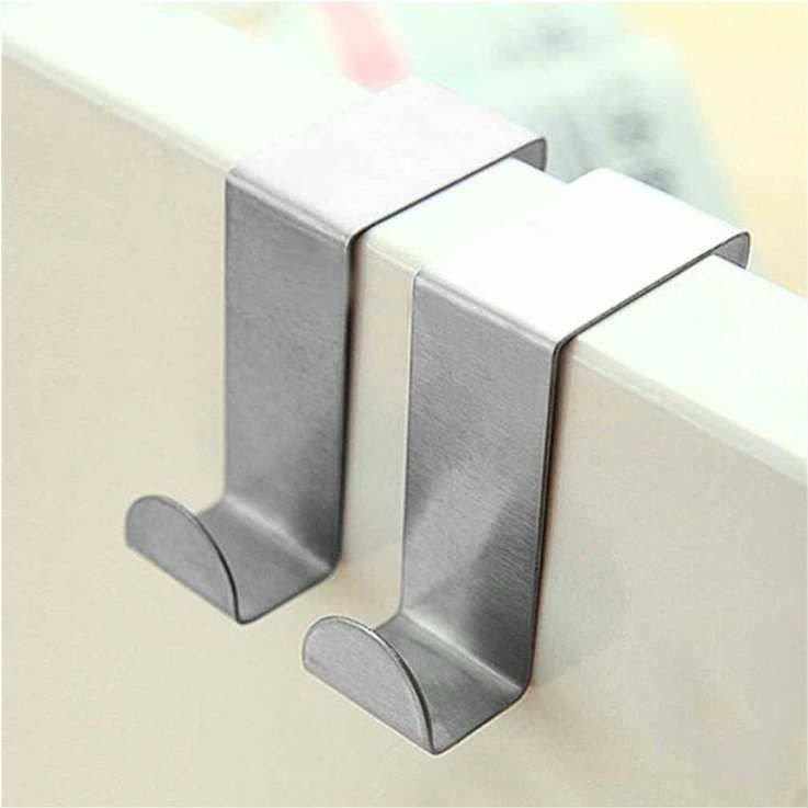 Paslanmaz çelik kapı askısı tüm kapılara uyumludur,2 adet,kapı arkası askılığı metal paslanmaz metal