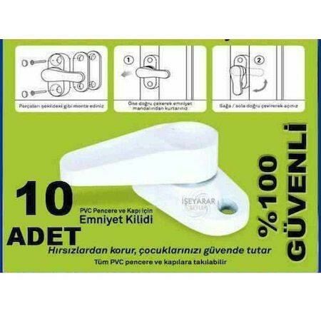 10 adet Pvc Kapı Pencere Emniyet Kilidi Çekmeli Model Çocuk Güvenlik Kiliti,Hırsız Kaçıran Mandal Kilit