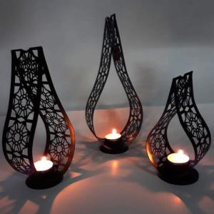 Ferforje 3 lü Şamdan Seti Tea Light Damla Model Mumluklar