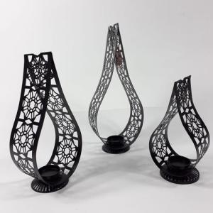 Ferforje 3 lü Şamdan Seti Tea Light Damla Model Mumluklar