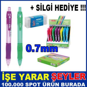 0.7mm MİKRO VERSATİL UÇLU KALEM  +SİLGİ HEDİYE