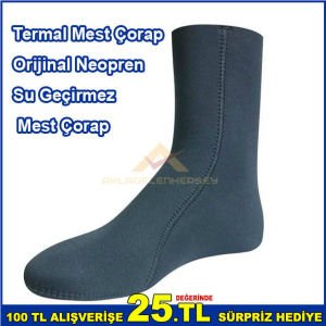 Termal Mest Çorap - Orijinal Neopren Su Geçirmez Mest Çorap