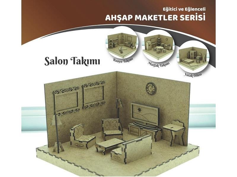 Eğitici ve Öğretici Sökülüp Takılabilen Ahşap Salon Takımı