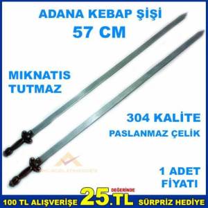 Ömürboyugaranti Paslanmaz Çelik Adana Kebap Şişi