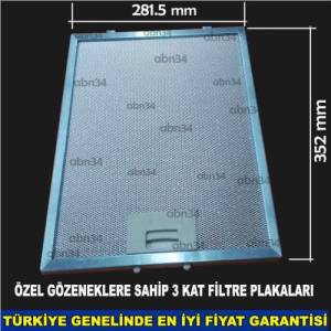 Alüminyum Davlumbaz Filtresi 281,5x352 Mm Ankastre Filtresi 28,2x35cm Alüminyum Kartuş Filtre