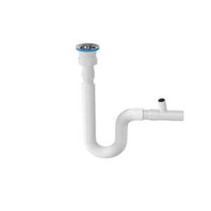 Çamaşır Makina Çıkışlı Körüklü Lavabo Sifonu Paslanmaz Çelik Süzgeçli
