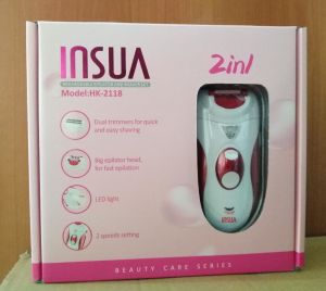 INSUA 2 In 1 Profesyonel Kadın Epilasyon Aleti Genital Bölge Traş Makinesi Şarjlı Işıklı