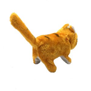 Pille Çalışan Miyavlayan Sesli Işıklı Yürüyen Oyuncak Peluş Kedi