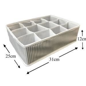 Katlanabilir 12 Bölmeli Çekmece içi Organizer 31x25x12 Çok Amaçlı Kumaş Eşya Kutusu Katlanır Kutu