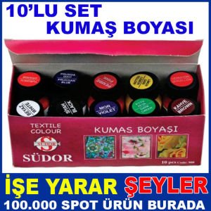 SÜDOR 25ml 1 KUTUDA 10 FARKLI RENK KUMAŞ BOYASI